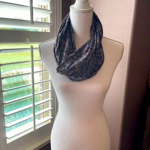 EUC Taupe, Purple and Red Infinity Scarf